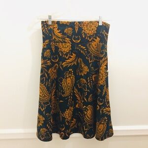 NWT Lularoe Azure A-Line Skirt Large gold blue paisley